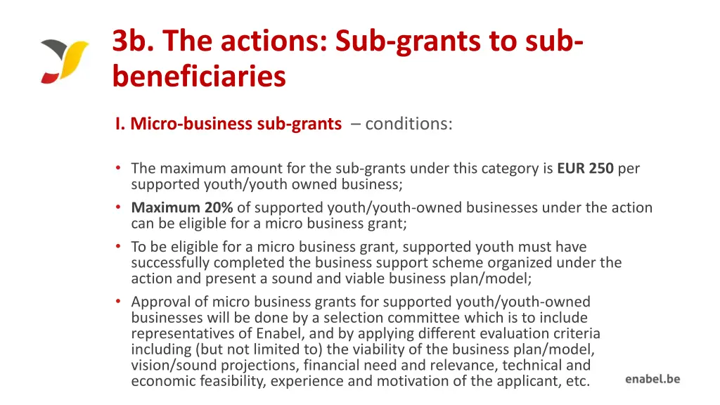 3b the actions sub grants to sub beneficiaries 1