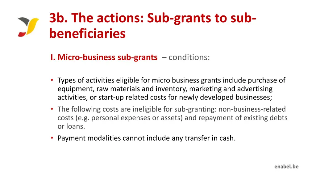 3b the actions sub grants to sub beneficiaries 2