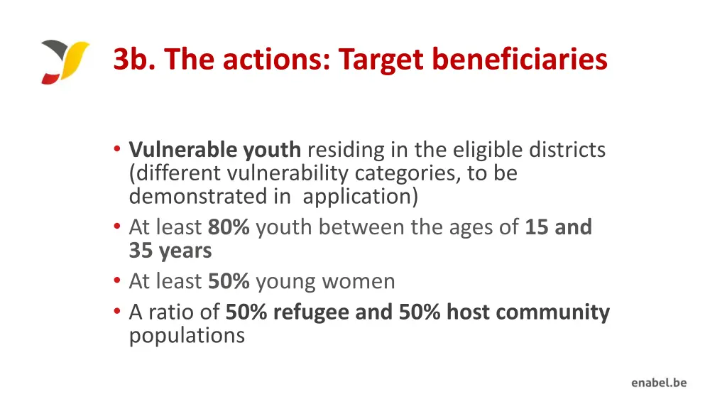 3b the actions target beneficiaries