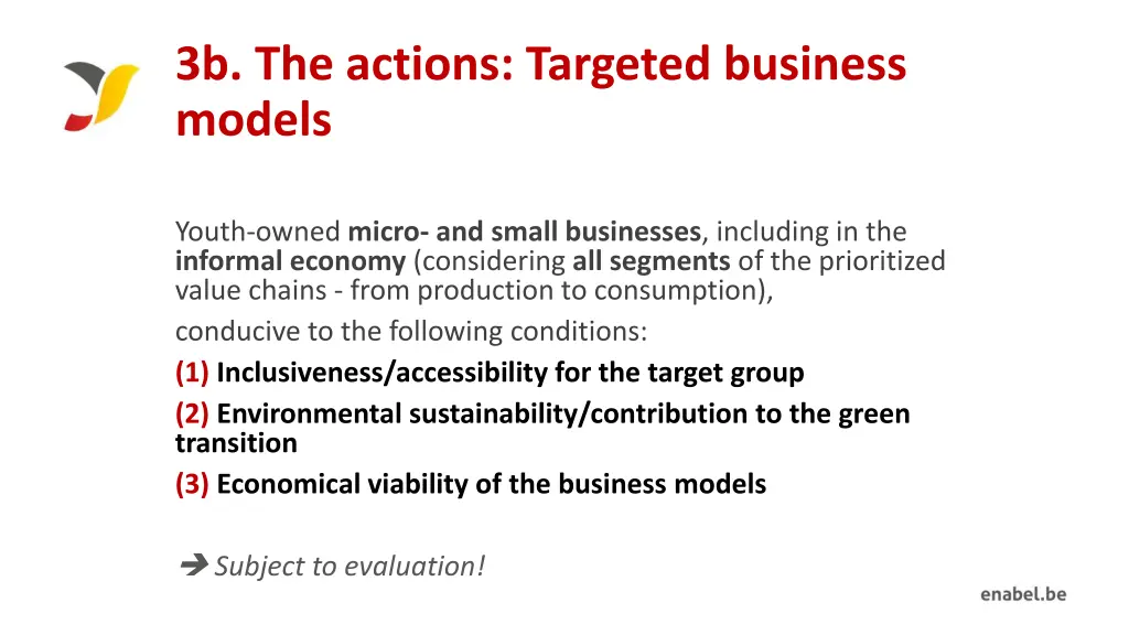 3b the actions targeted business models