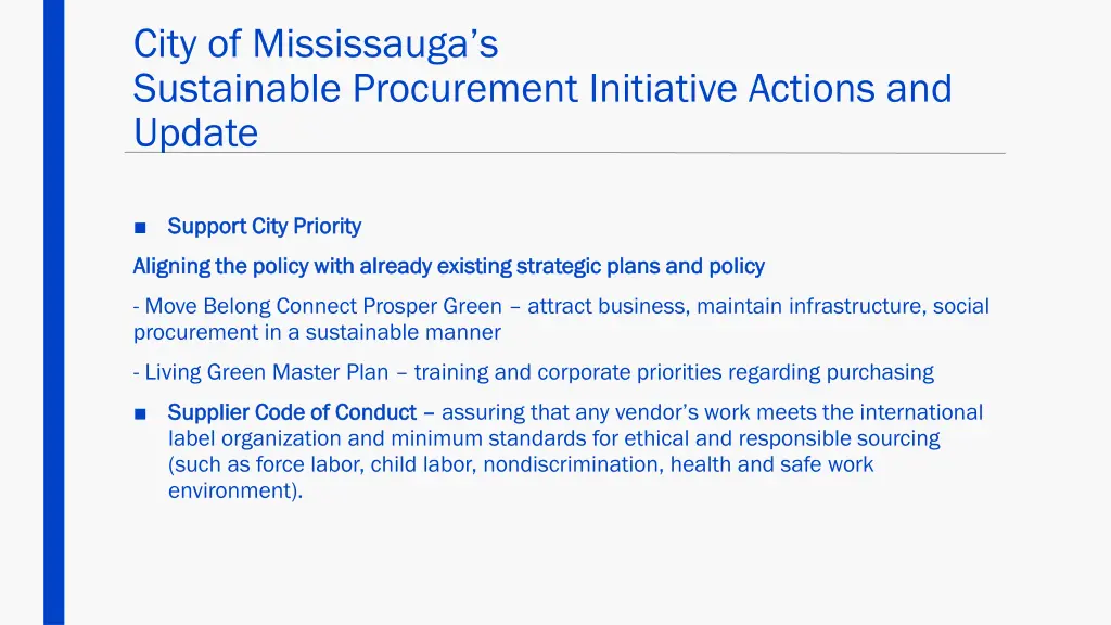 city of mississauga s sustainable procurement