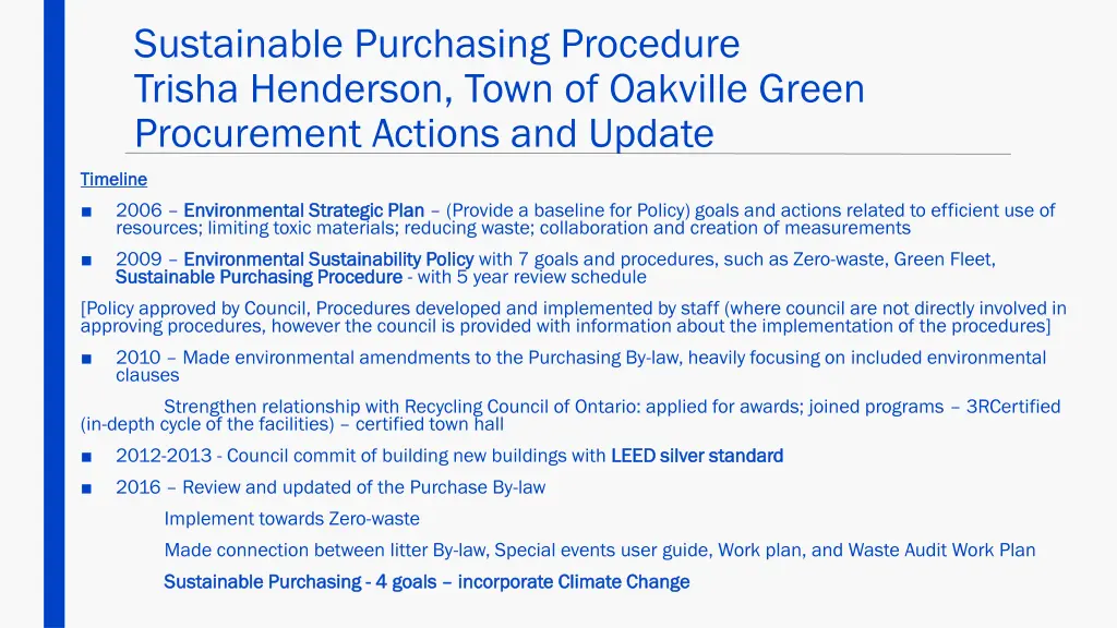 sustainable purchasing procedure trisha henderson