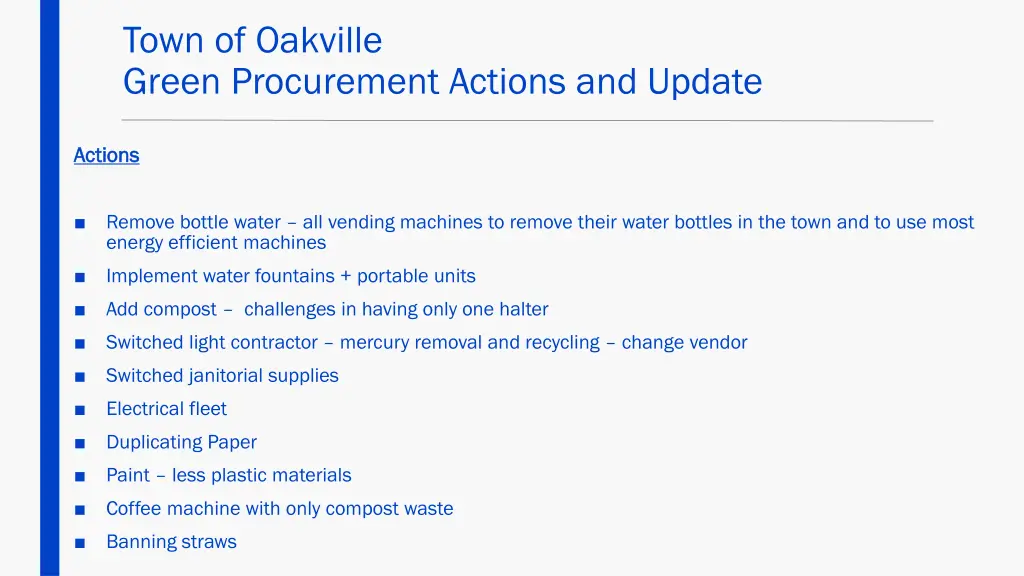 town of oakville green procurement actions 3