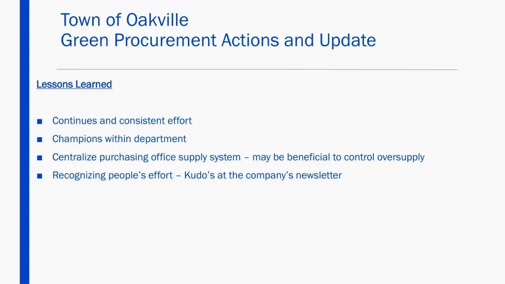 town of oakville green procurement actions 5