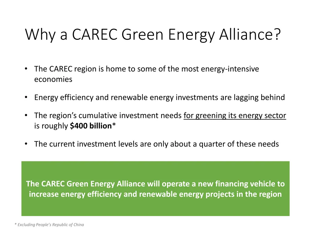 why a carec green energy alliance