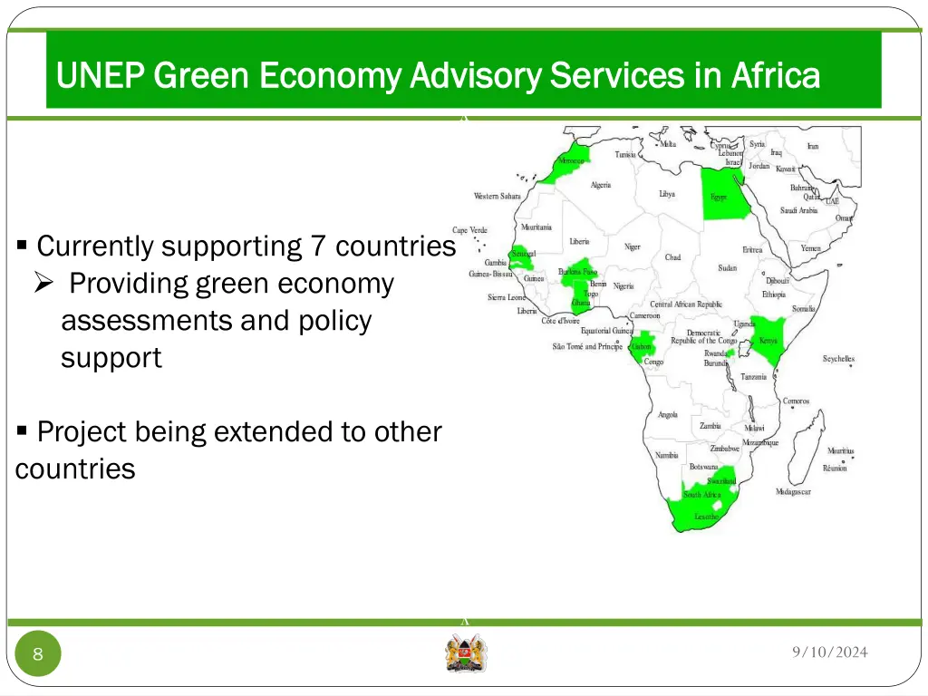 unep green economy advisory services in africa