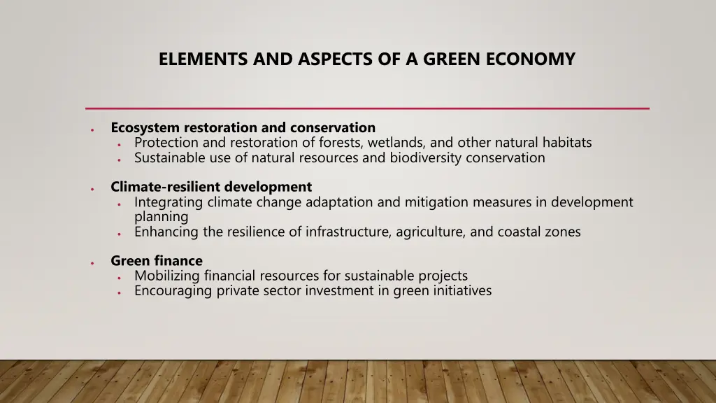 elements and aspects of a green economy 1