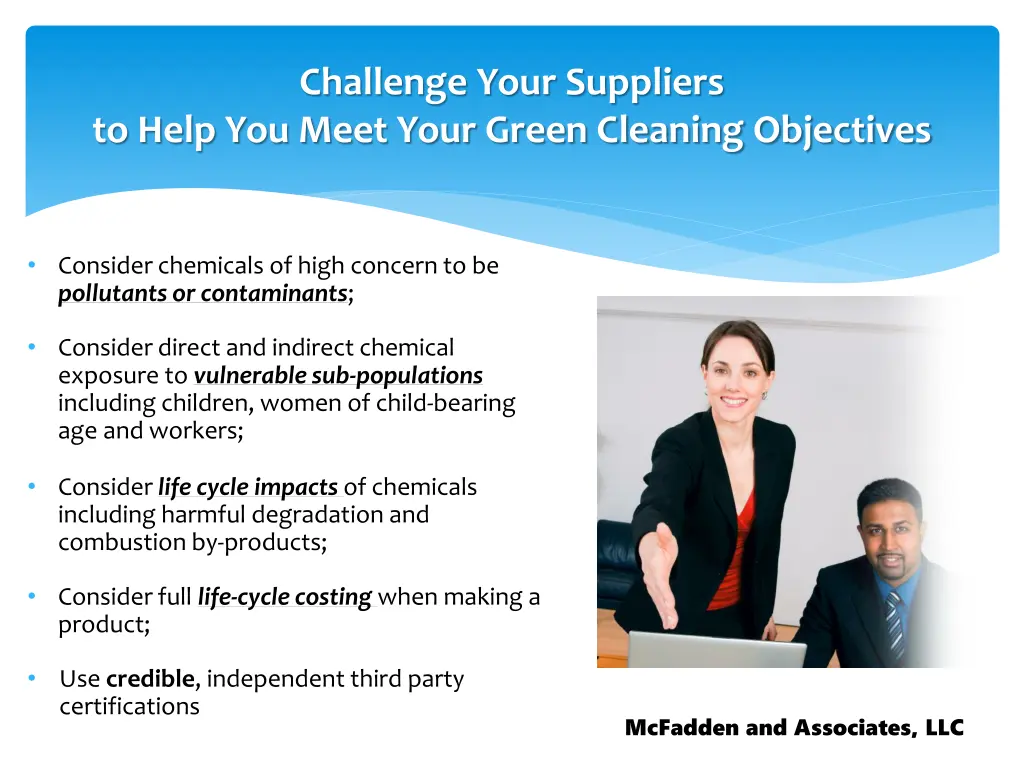 challenge your suppliers to help you meet your