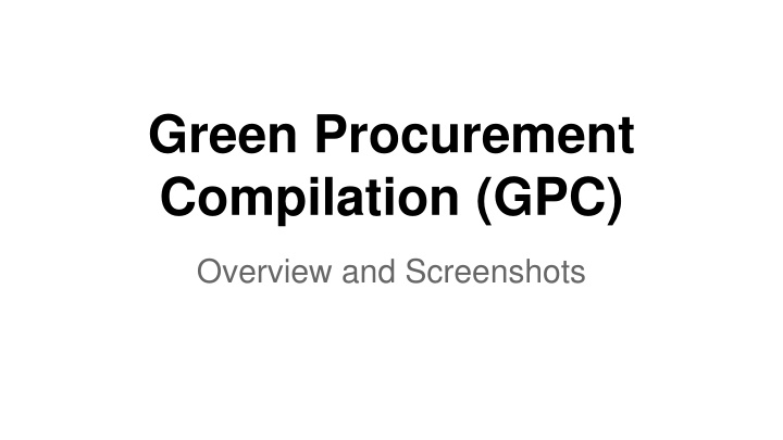 green procurement compilation gpc