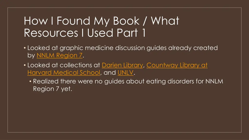 how i found my book what resources i used part 1