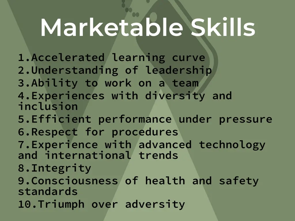 marketable skills