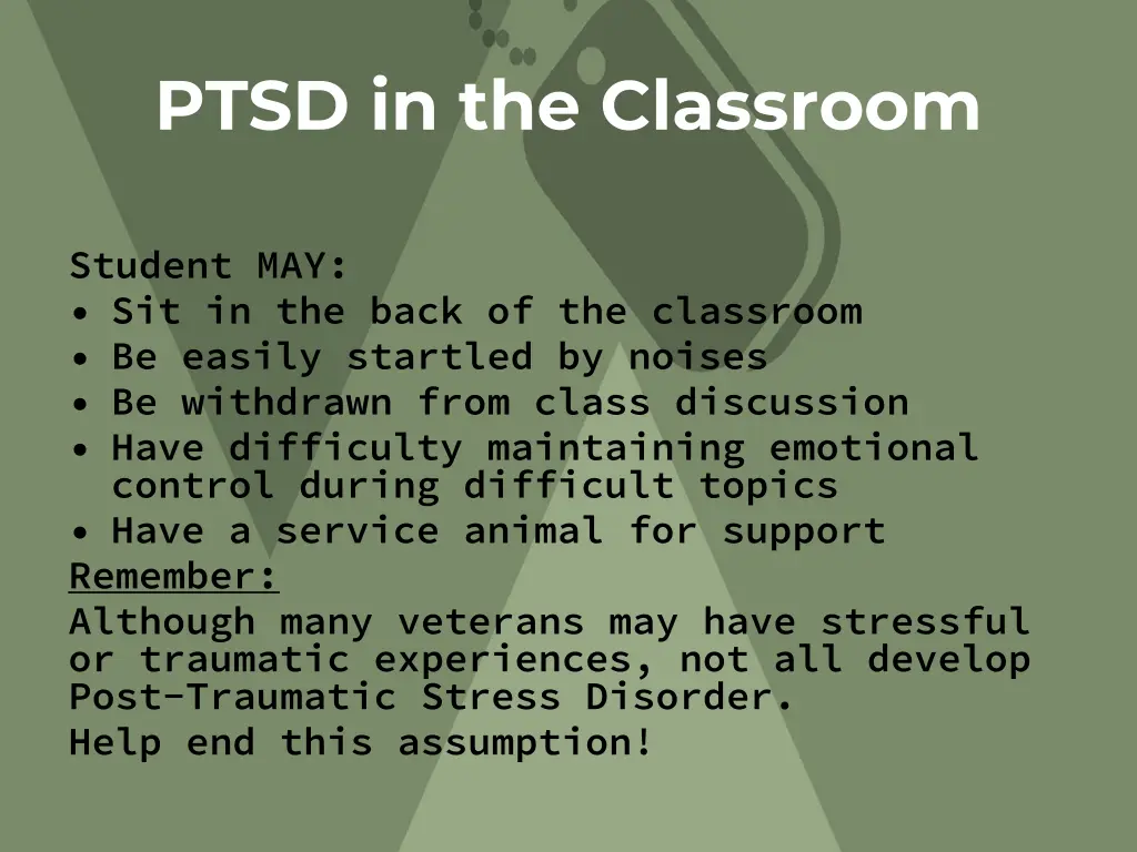 ptsd in the classroom