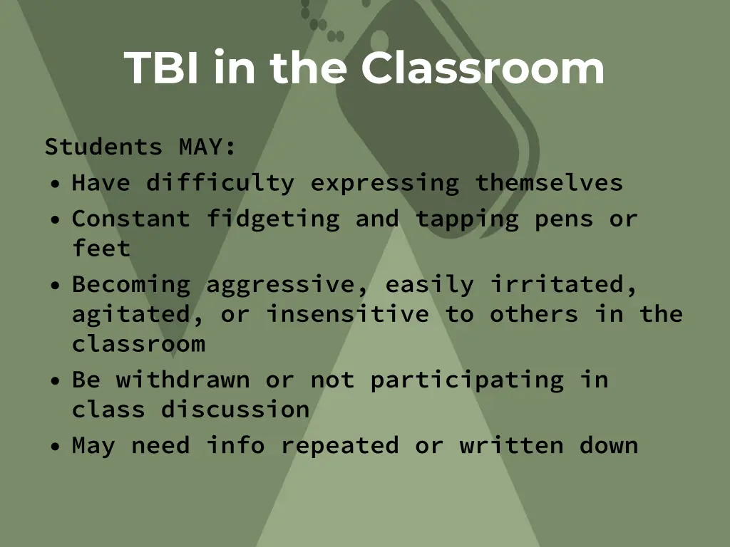 tbi in the classroom