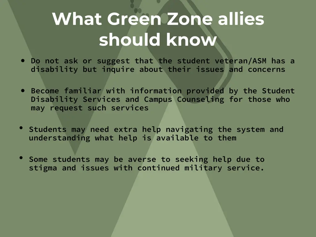 what green zone allies should know