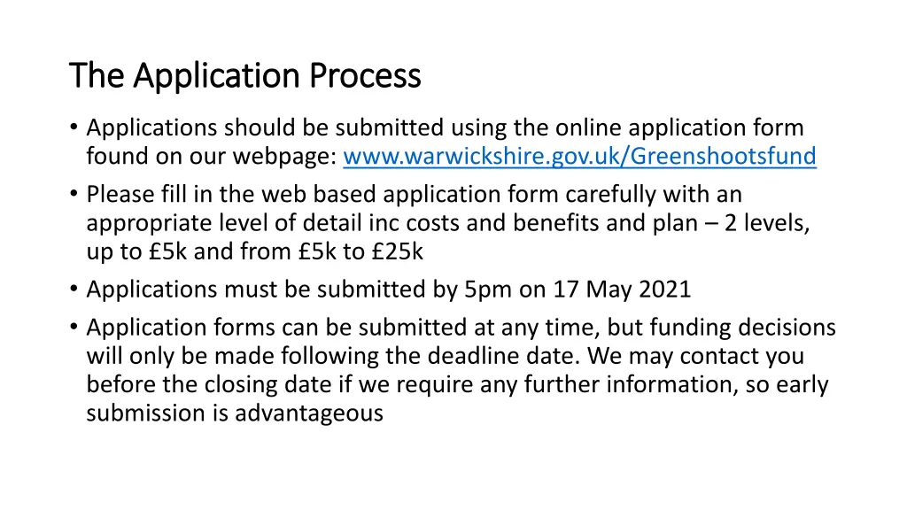 the application process the application process