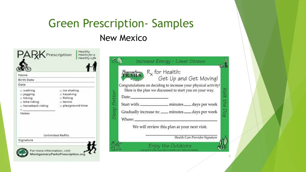 green prescription samples new mexico