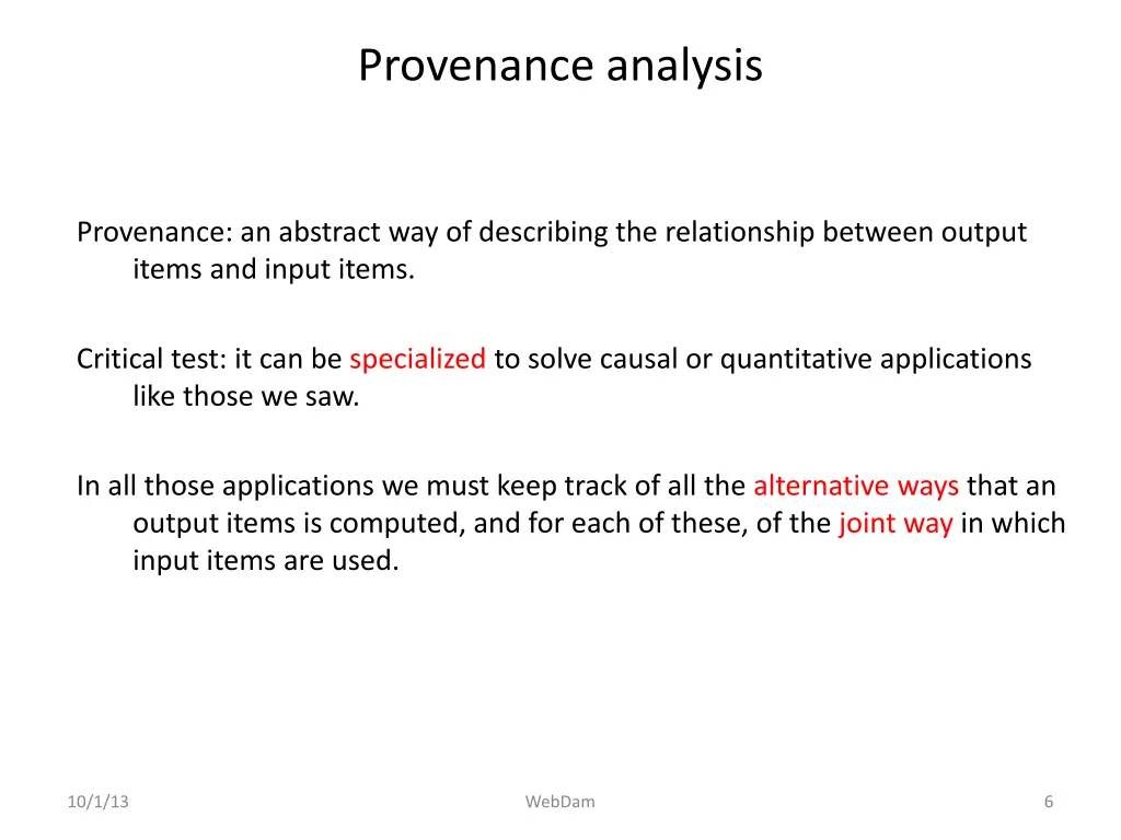 provenance analysis