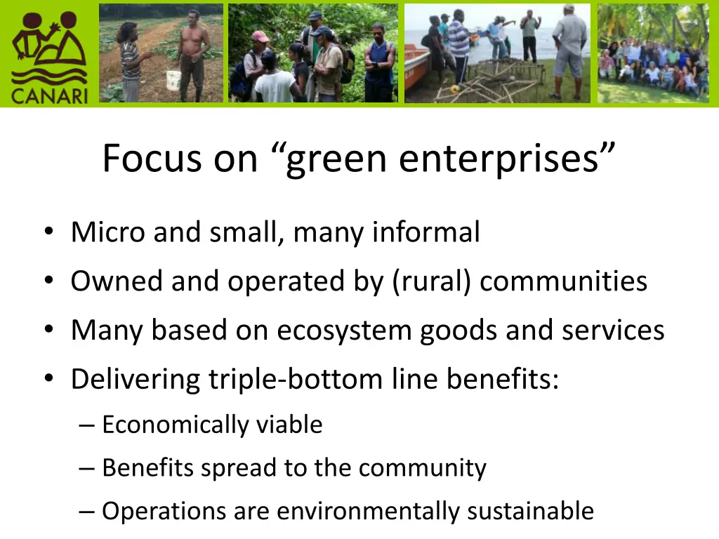 focus on green enterprises