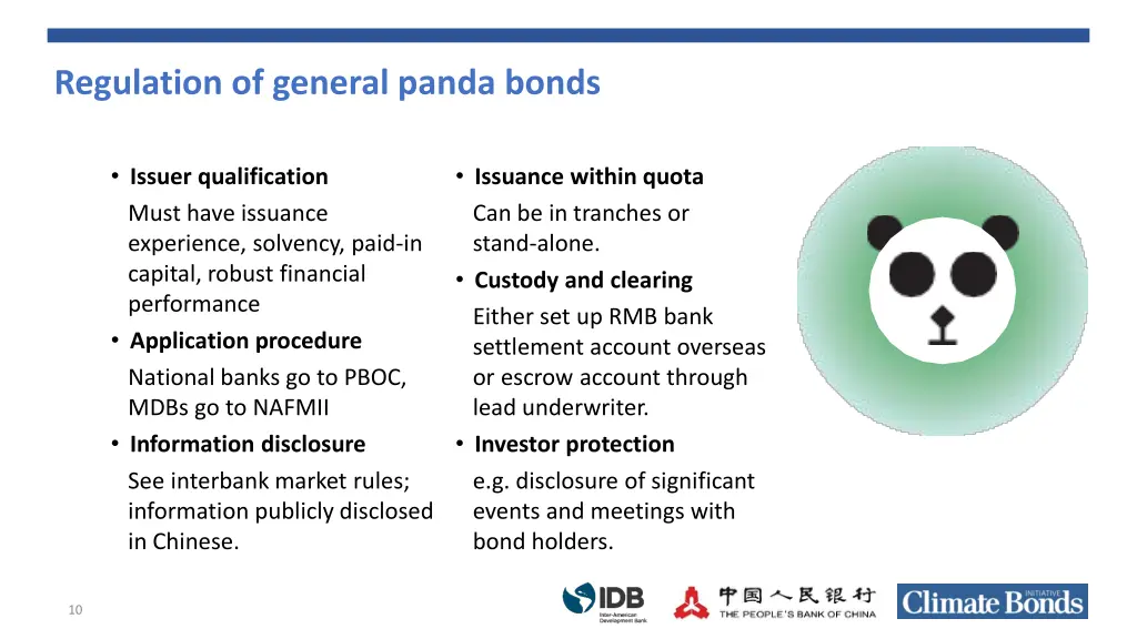 regulation of general panda bonds