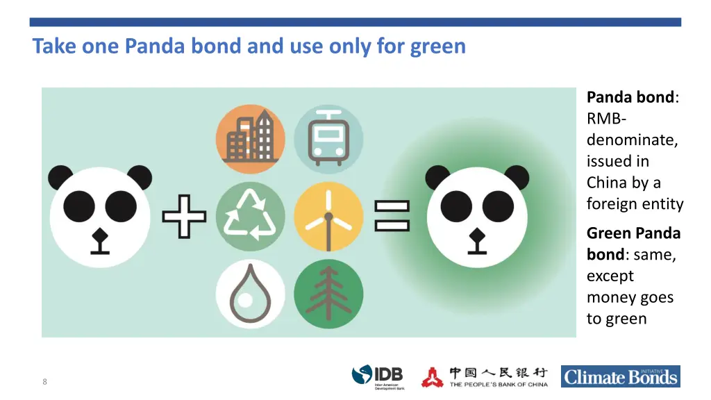 take one panda bond and use only for green