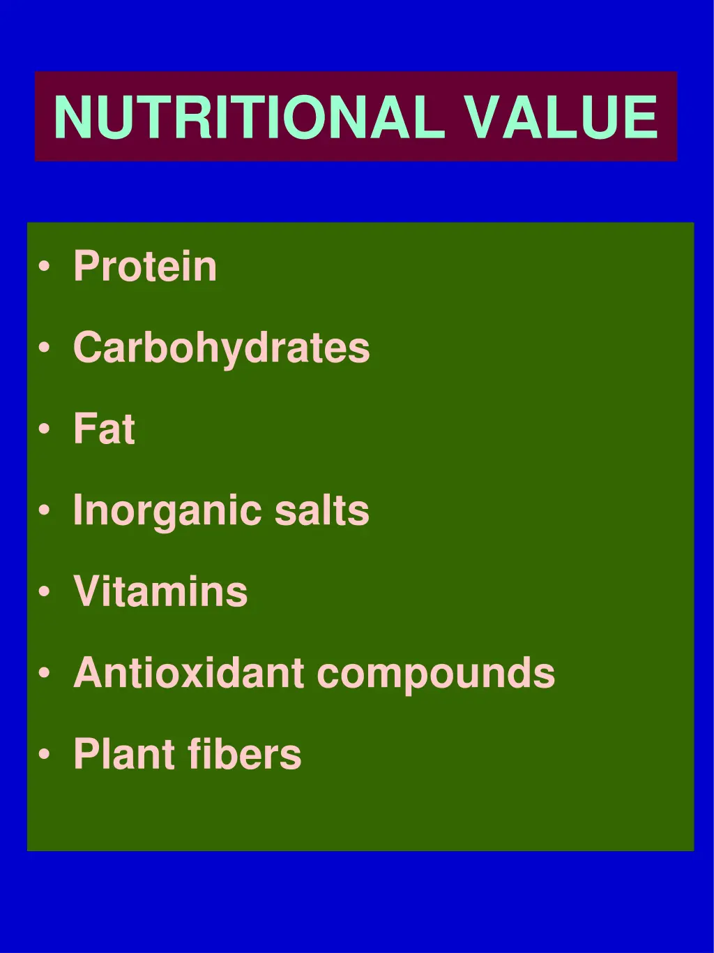 nutritional value