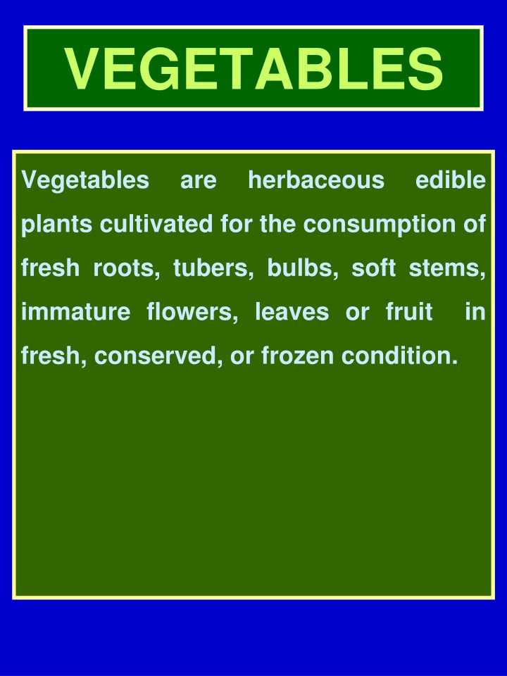 vegetables