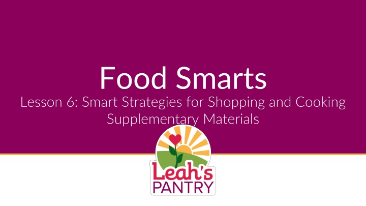 food smarts lesson 6 smart strategies