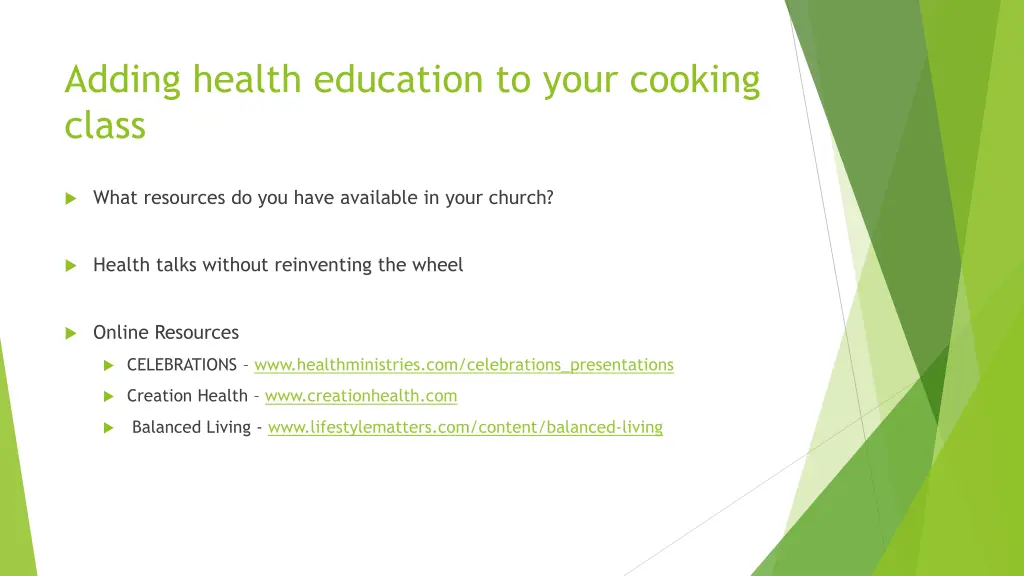 adding health education to your cooking class