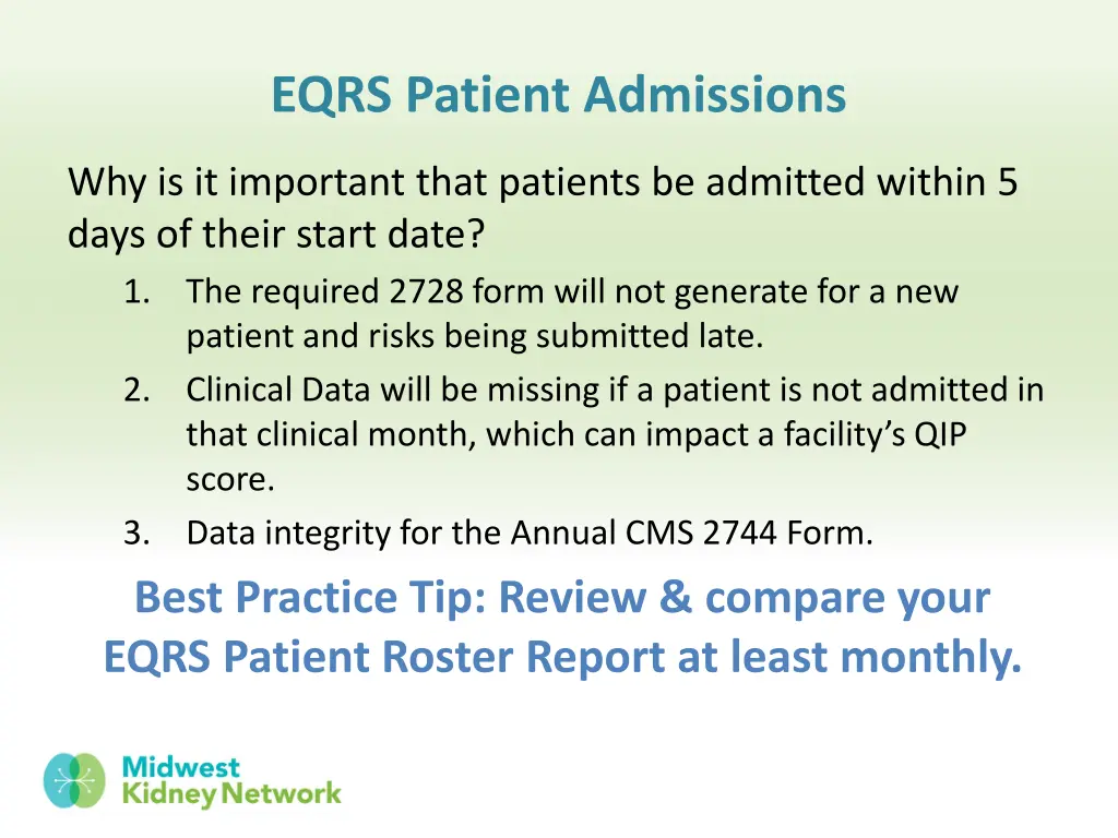 eqrs patient admissions 2