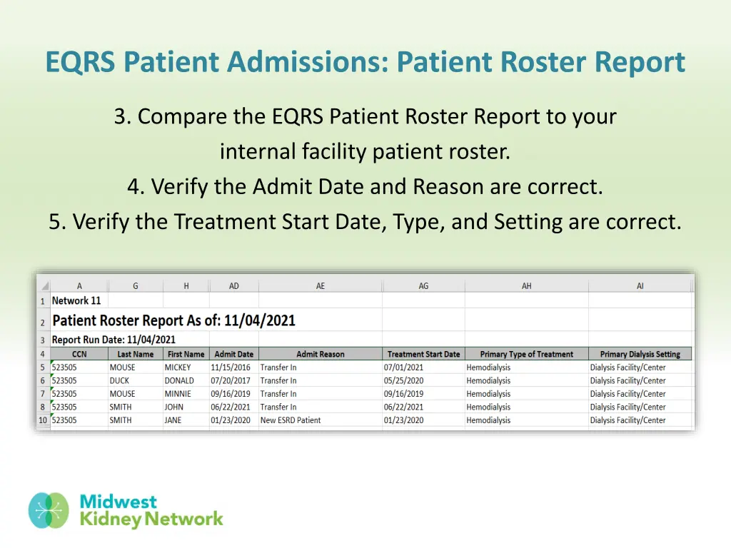 eqrs patient admissions patient roster report 2