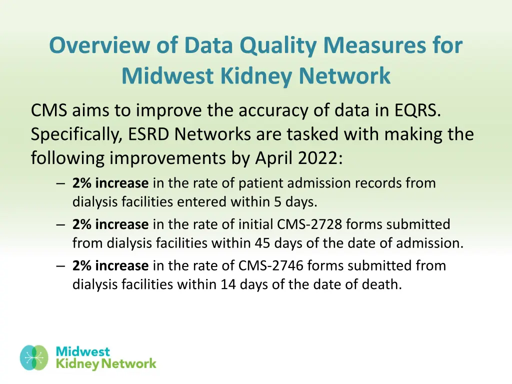 overview of data quality measures for midwest