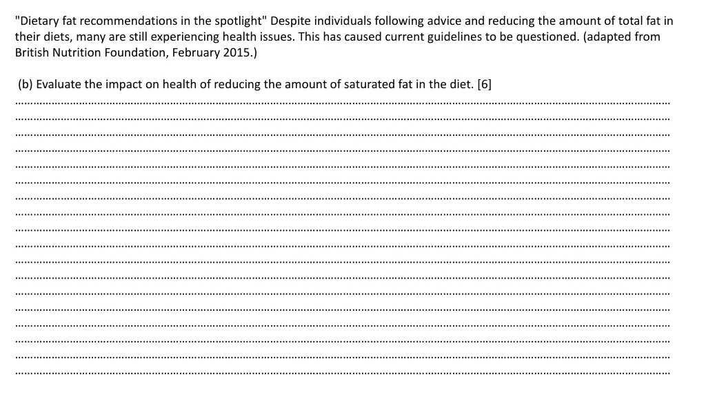 dietary fat recommendations in the spotlight