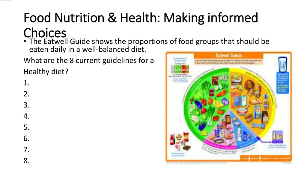 food nutrition health making informed food