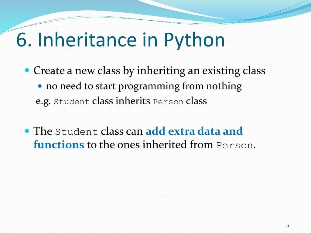 6 inheritance in python