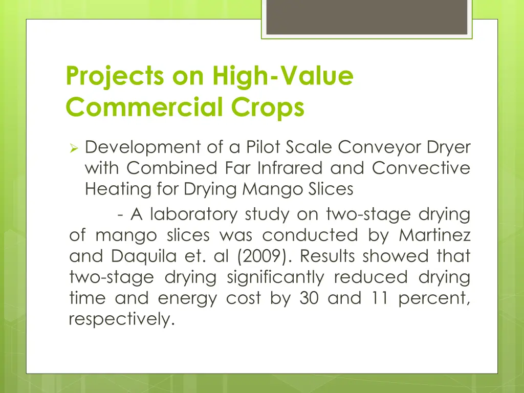 projects on high value commercial crops 9