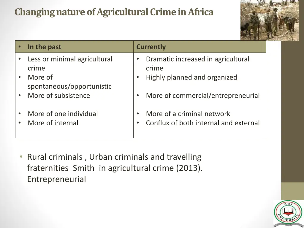 changing nature of agricultural crime in africa