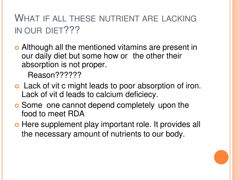 w hat if all these nutrient are lacking