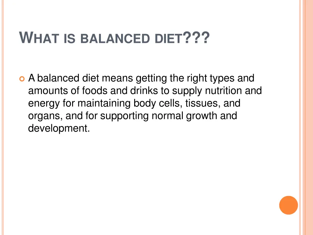 w hat is balanced diet