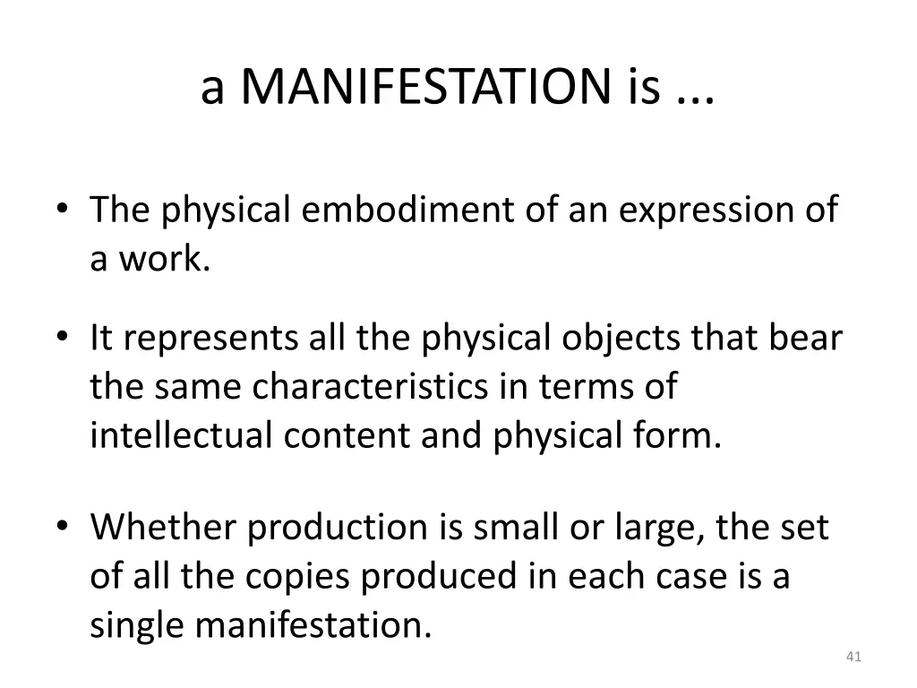 a manifestation is