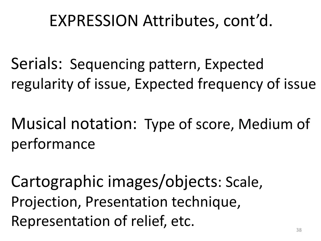 expression attributes cont d