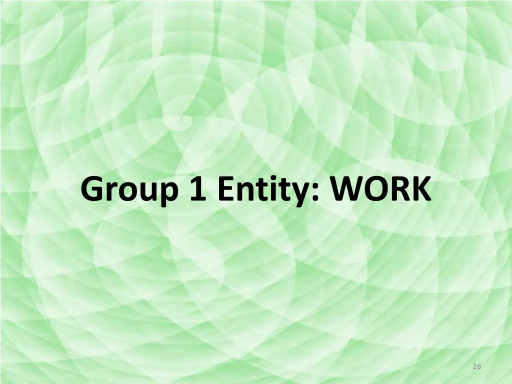 group 1 entity work