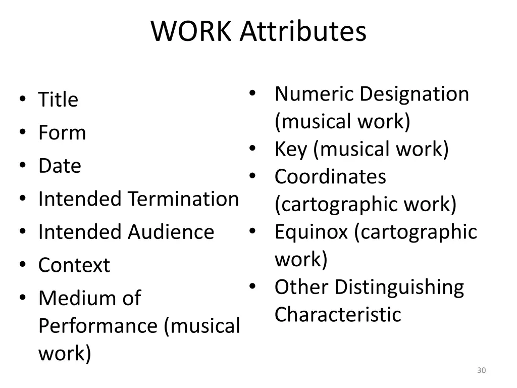 work attributes