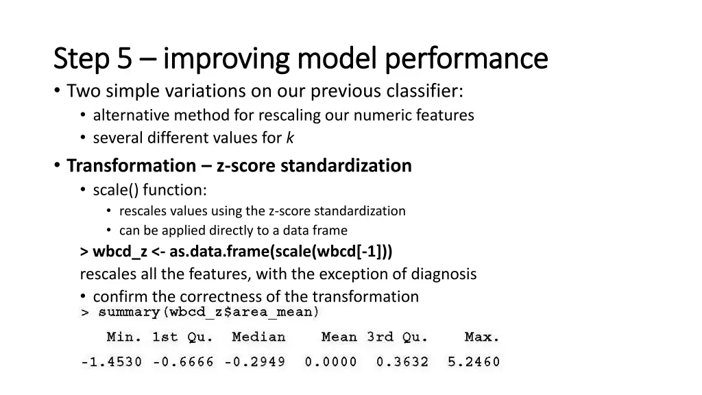 step 5 step 5 improving model performance