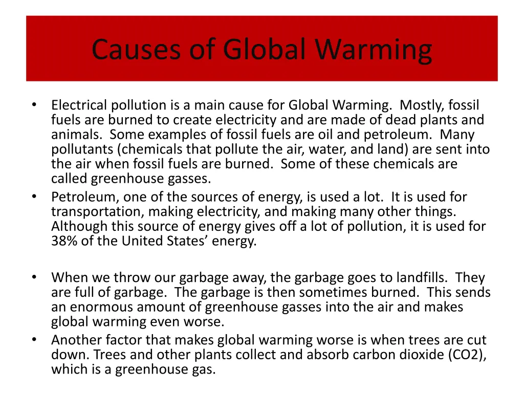 causes of global warming