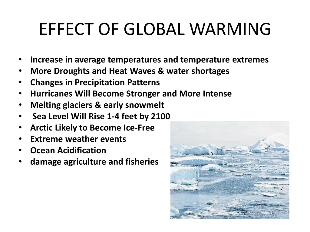 effect of global warming