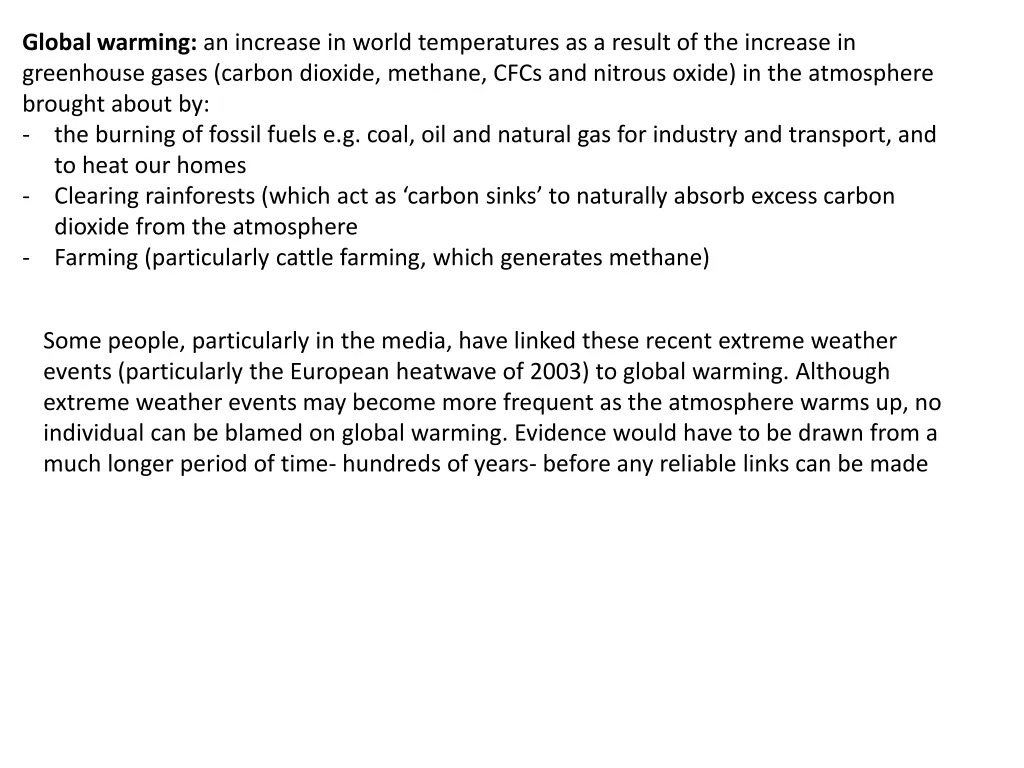 global warming an increase in world temperatures