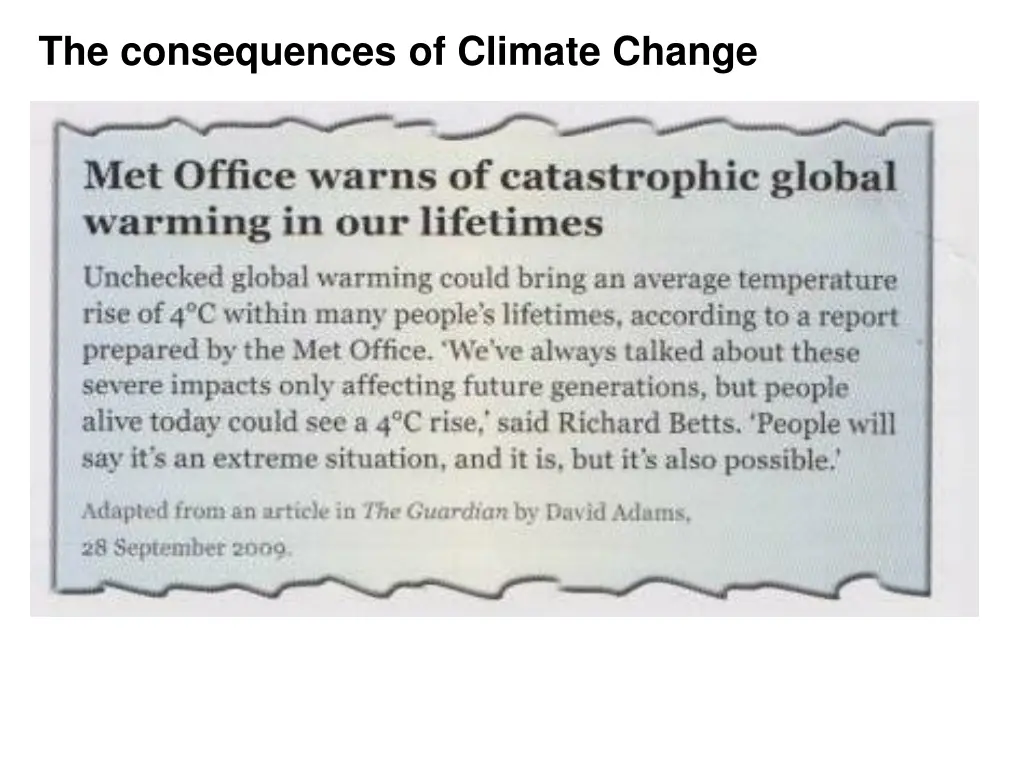 the consequences of climate change