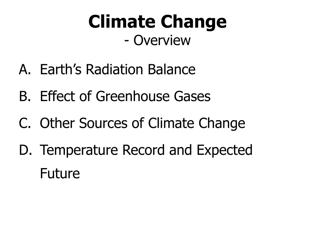 climate change overview