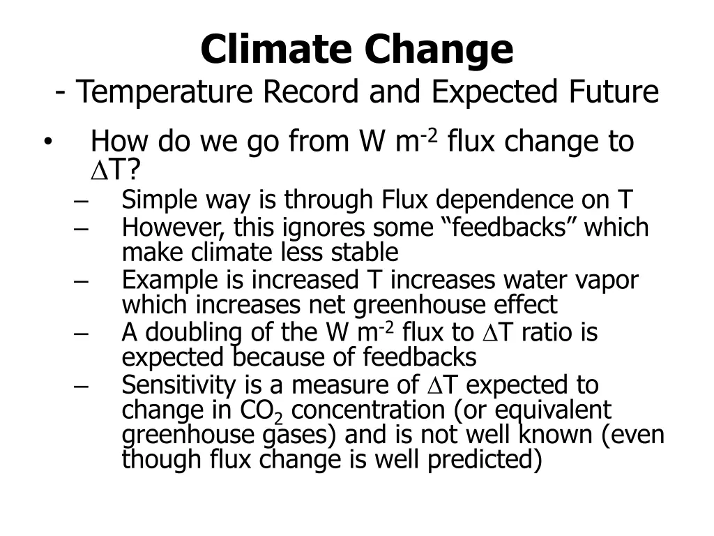 climate change temperature record and expected