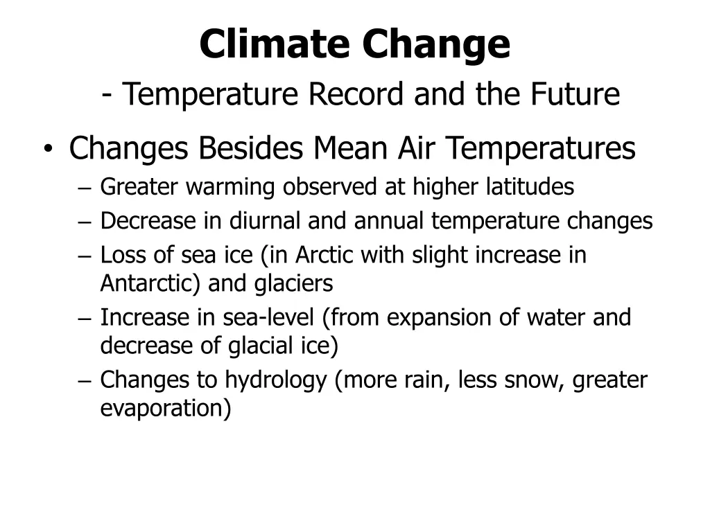 climate change temperature record and the future